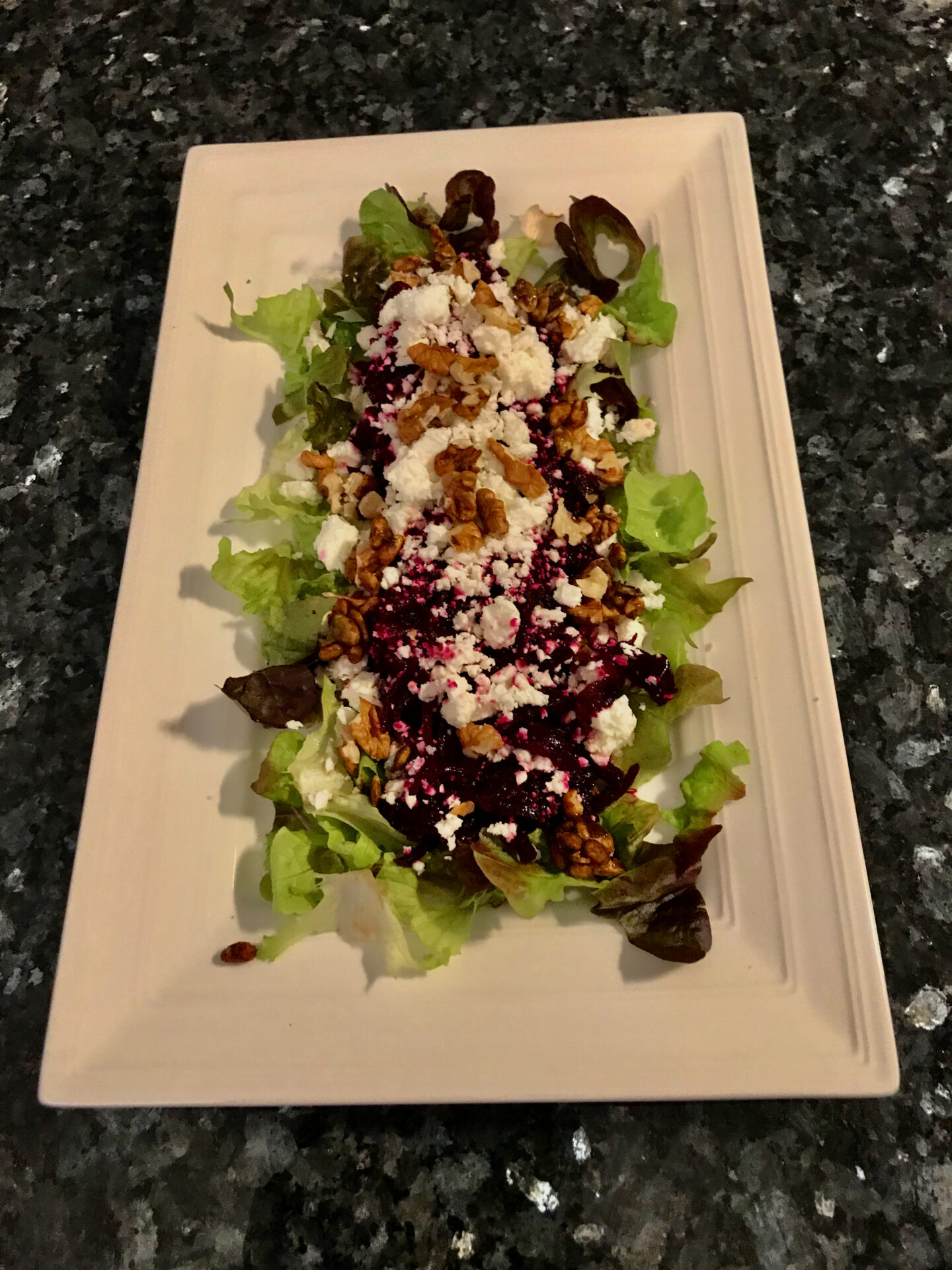 Red beet and feta cheese salad